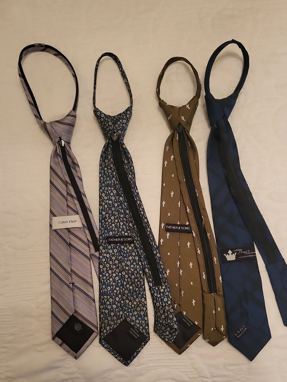 Lot Of 4 Boys Zip Ties (Calvin Klein, Father & Sons)